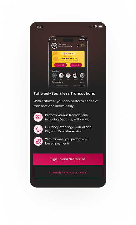 Tahweel app screenshot 1