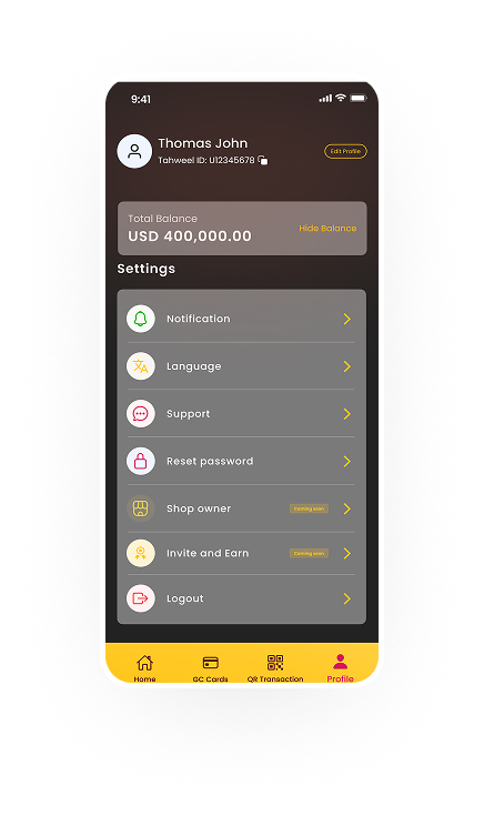 Tahweel app screenshot 1